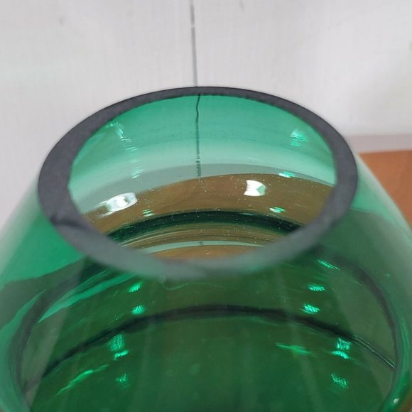 2 pc Hand Blown Green Glass Christmas Tree Candle Holder votive Elements 6.25" - Picture 6 of 11